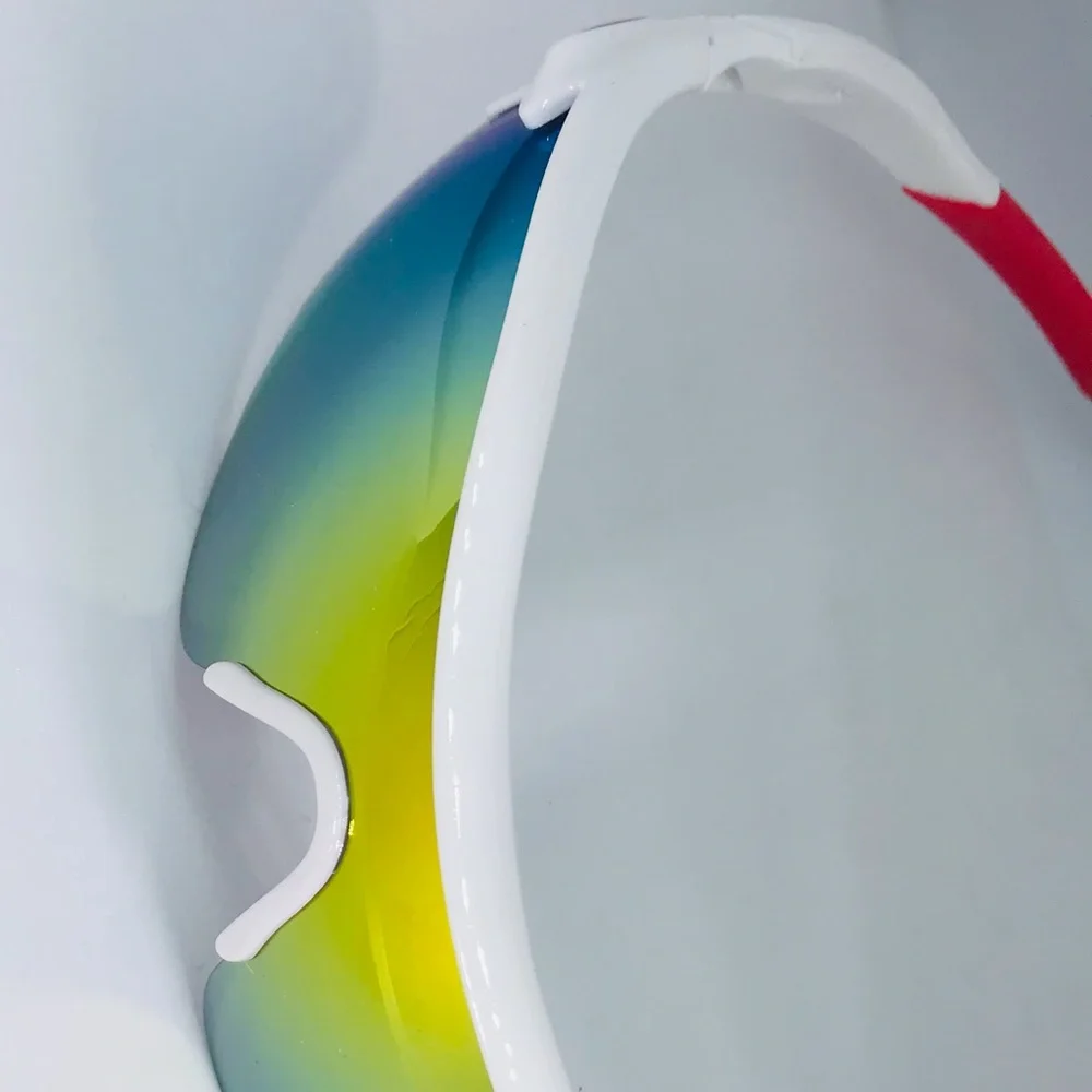 White & Red Mirrored Sport Sunglasses UV400 Gold Blue Deadstock